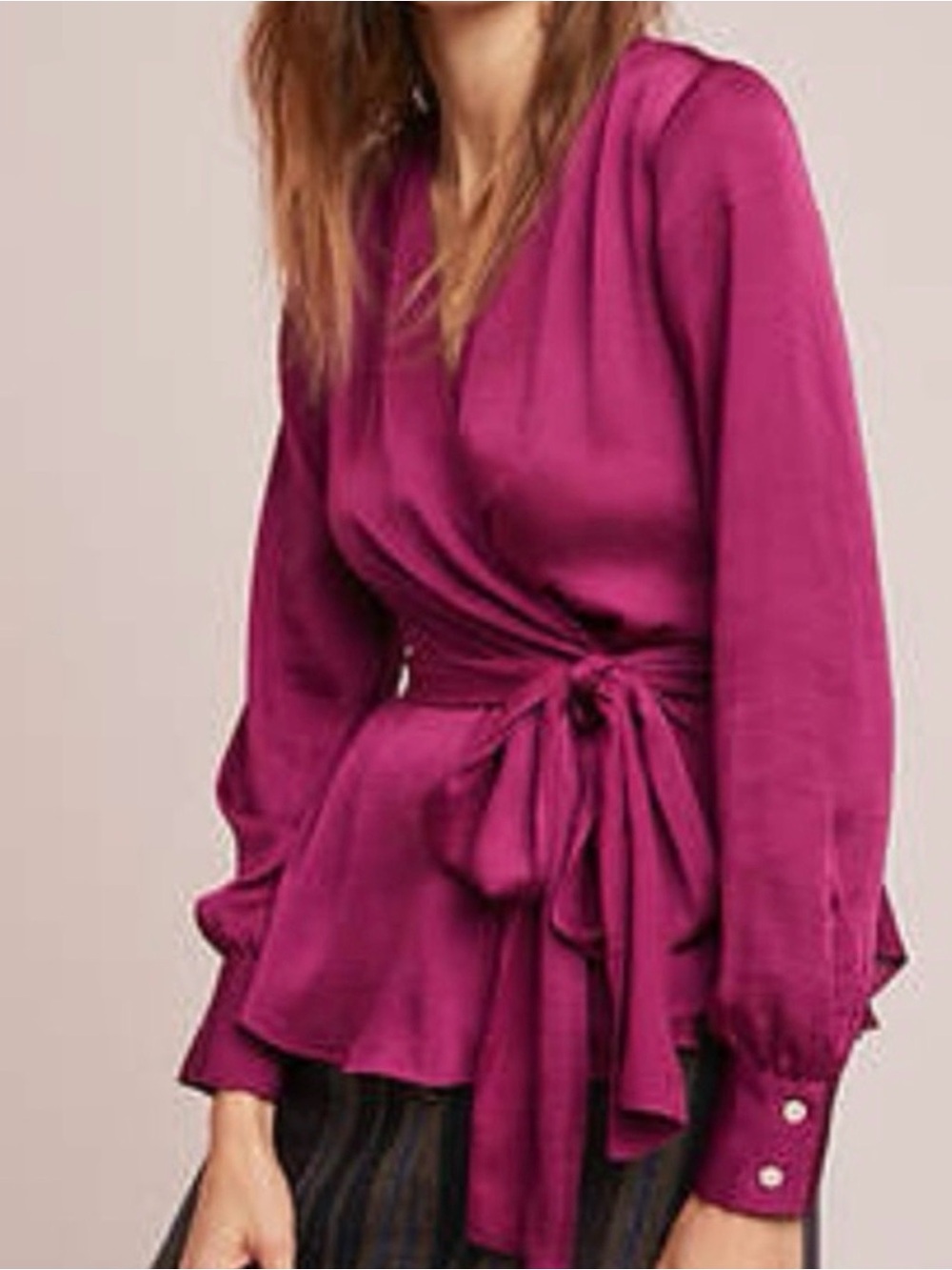Anthropologie Moulinette Soeurs wrap blouse Wrap Blouse in Pink Size 4 NWT